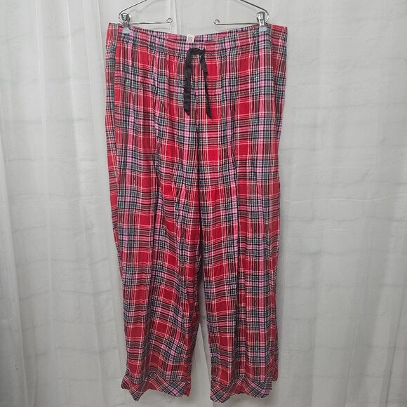 NWT Victoria Secrets Red Pink Plaid Pajama Set Lounge XXL - Picture 7 of 12